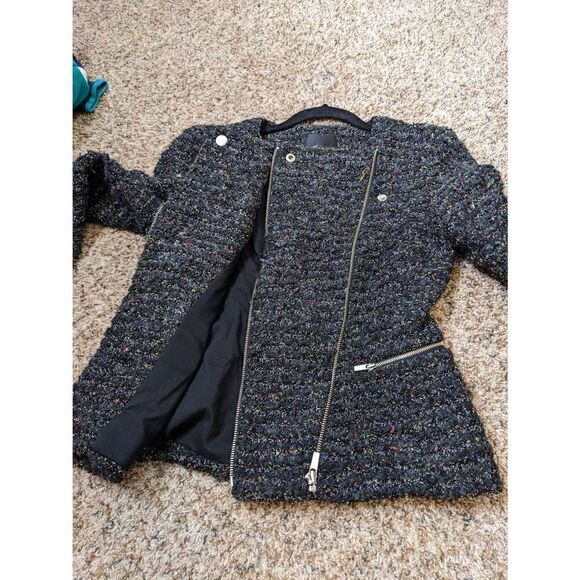 Mcginn Nordstrom Tweed Black Multicolor Zip Jacket Small - Picture 14 of 14